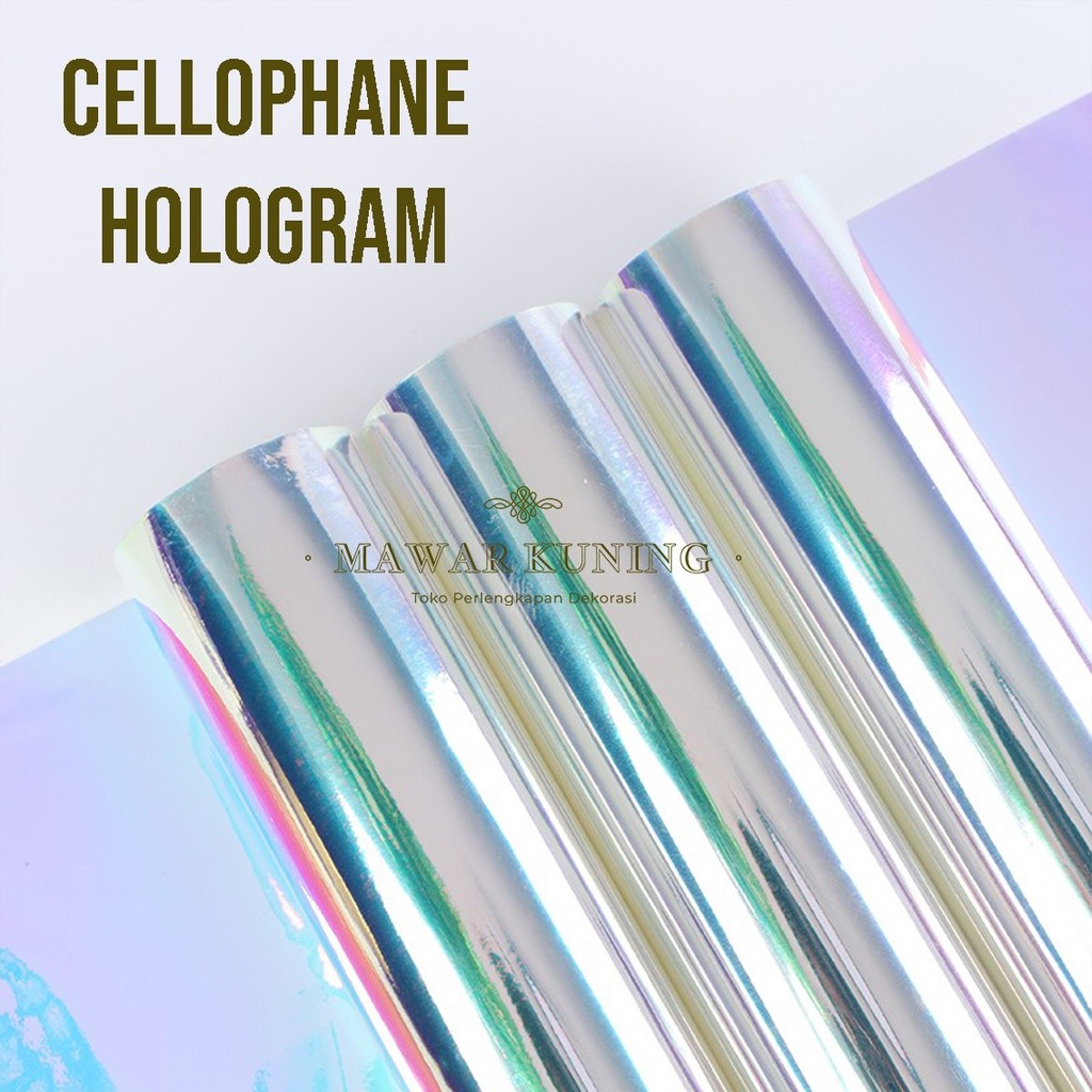

TERLARIS [ 20 Lembar & 1 Roll ] Cellophane Hologram Roll & 1 Pack Cellophane Hologram Paper