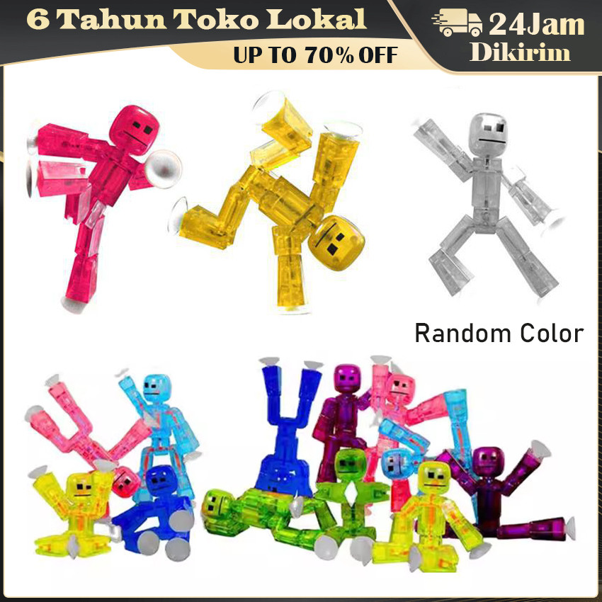 Mainan Action Figure Lucu Cangkir Hisap / Figur Stickman Lentur Bisa Dibentuk / Mainan Dekorasi Jend