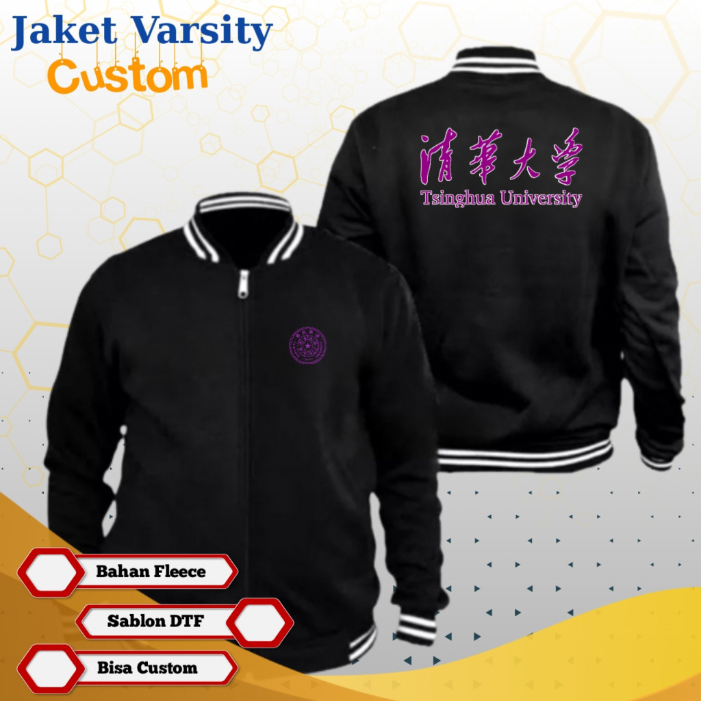 Jaket Tsinghua University Jaket Varsity Custom 17 Bahan Premium