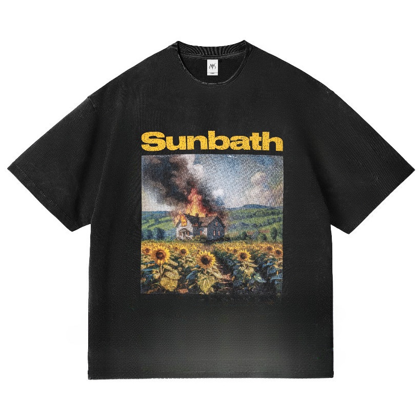 Abigail Clothing - " ABIGAIL X SUNBATH " - Oversized Shortsleeve T-Shirtkaos boxy pria