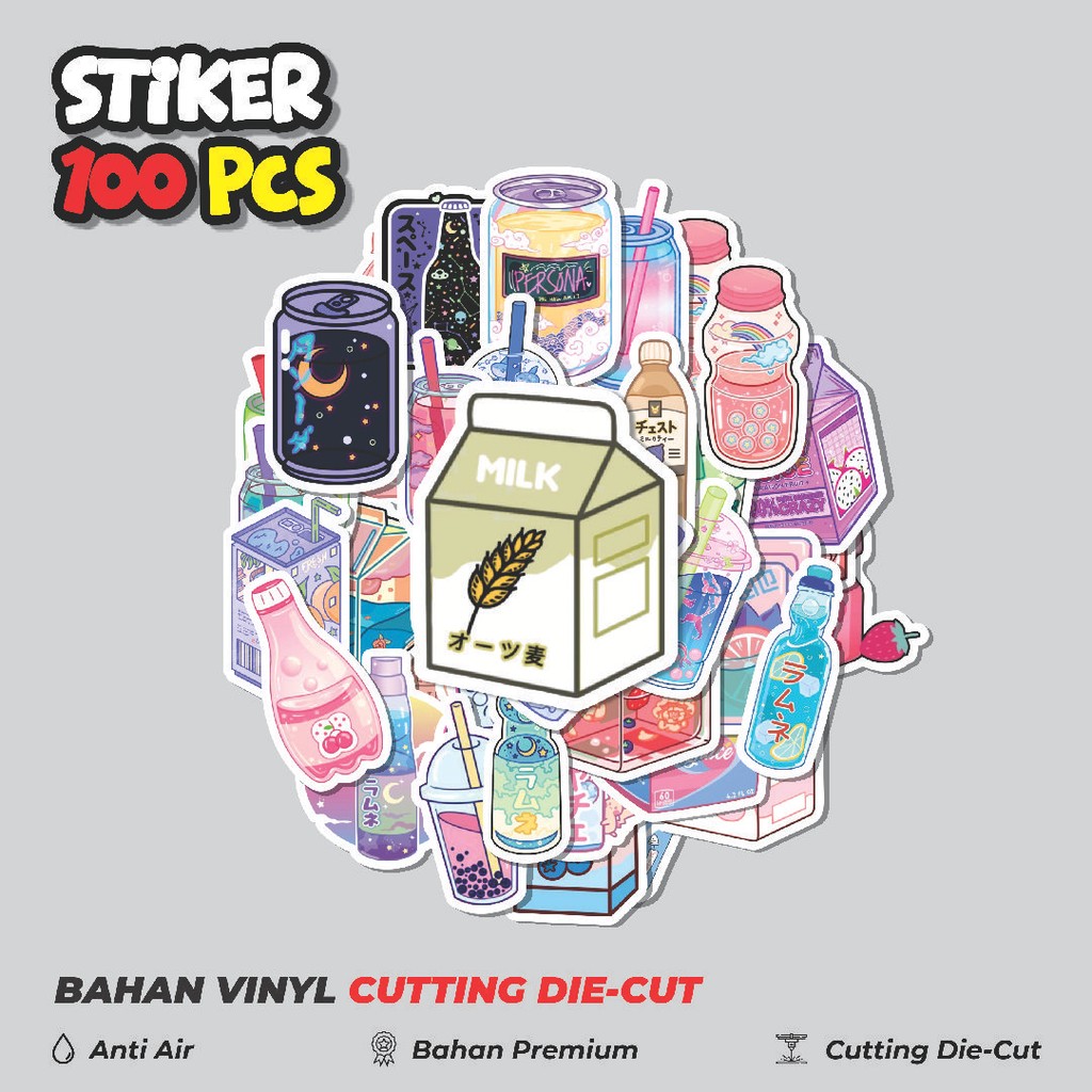 

Terbaru! 50 pcs Stiker Japan Flavored Drink 1 [Minuman Jepang] Dekorasi Lucu Kreatif untuk Notebook, Skateboard, HP