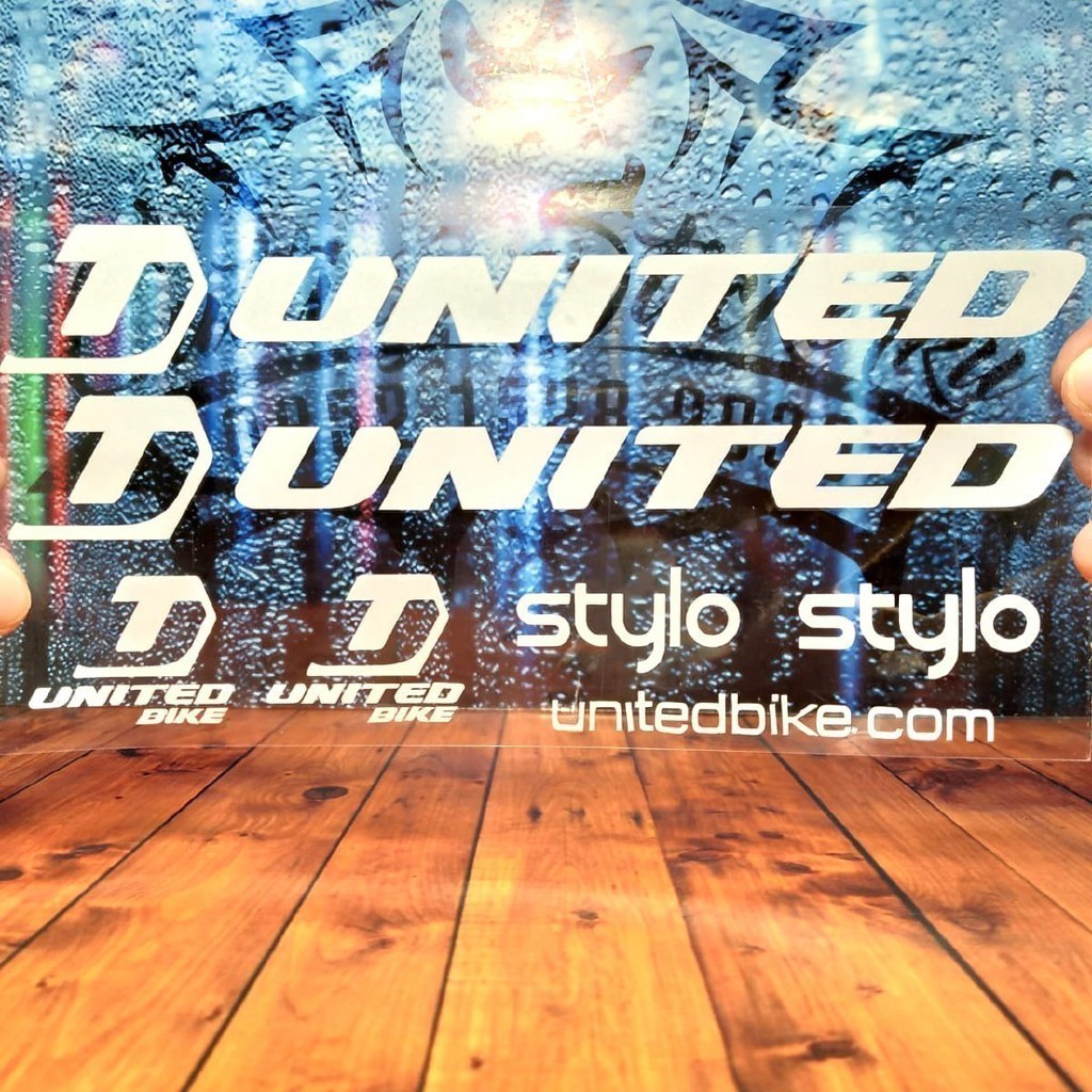 Stiker Sepeda United Stylo Cutting Sticker Sepeda MTB Lipat Stiker Frame Reflective Anti Air Keren