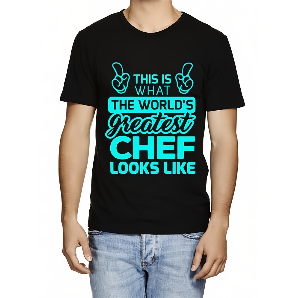 Kaos Pria Chef Terbaik - Kaos Katun 220g, Desain Unik, Baju Koki Keren, Bahan Nyaman, Murah Meriah