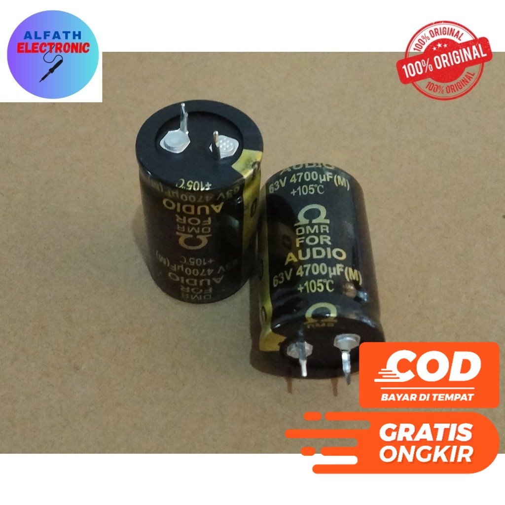 KAPASITOR ELKO 4700UF 63VOLT ELCO 4700 UF 63 V OMR ORIGINAL