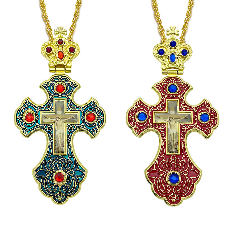 Orthodox Cross Necklace, Jesus Pendant, Gift for Priests, Unisex, Worship, Prayer, Baptism,