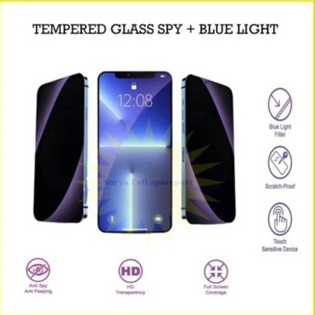 Tempered Glass Spy + Blue Light For Itel A49 Itel A50 Itel A60 A60s Itel A70 Itel A80 Itel P55 4g 5g