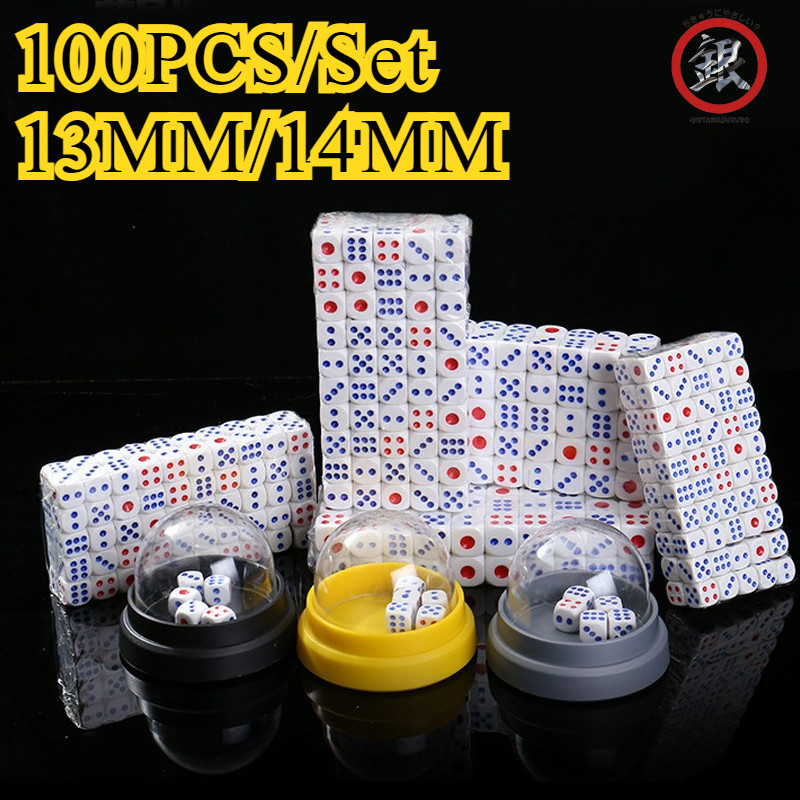 100pcs/Set Permainan Dadu/ Dadu Kocok/Barang Plastik Dadu/ Polyhedral Dice/ Mainan Dadu/Plastik Dice