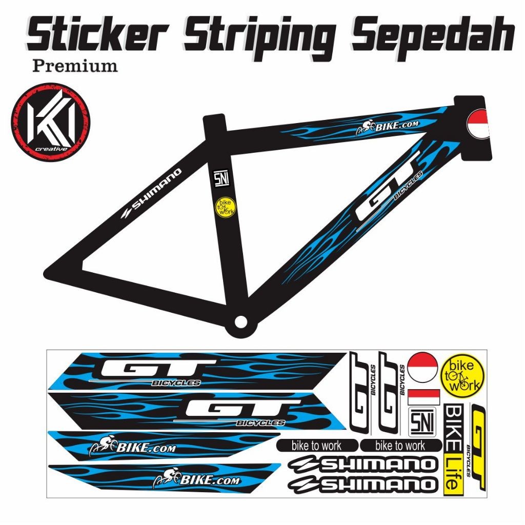 STRIPING STICKER SEPEDAH GT SIMPEL MOTIP Striping bike sepeda