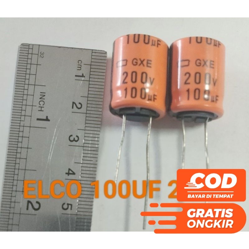 ELCO ELKO 100UF 100 UF 200V 200 VOLT