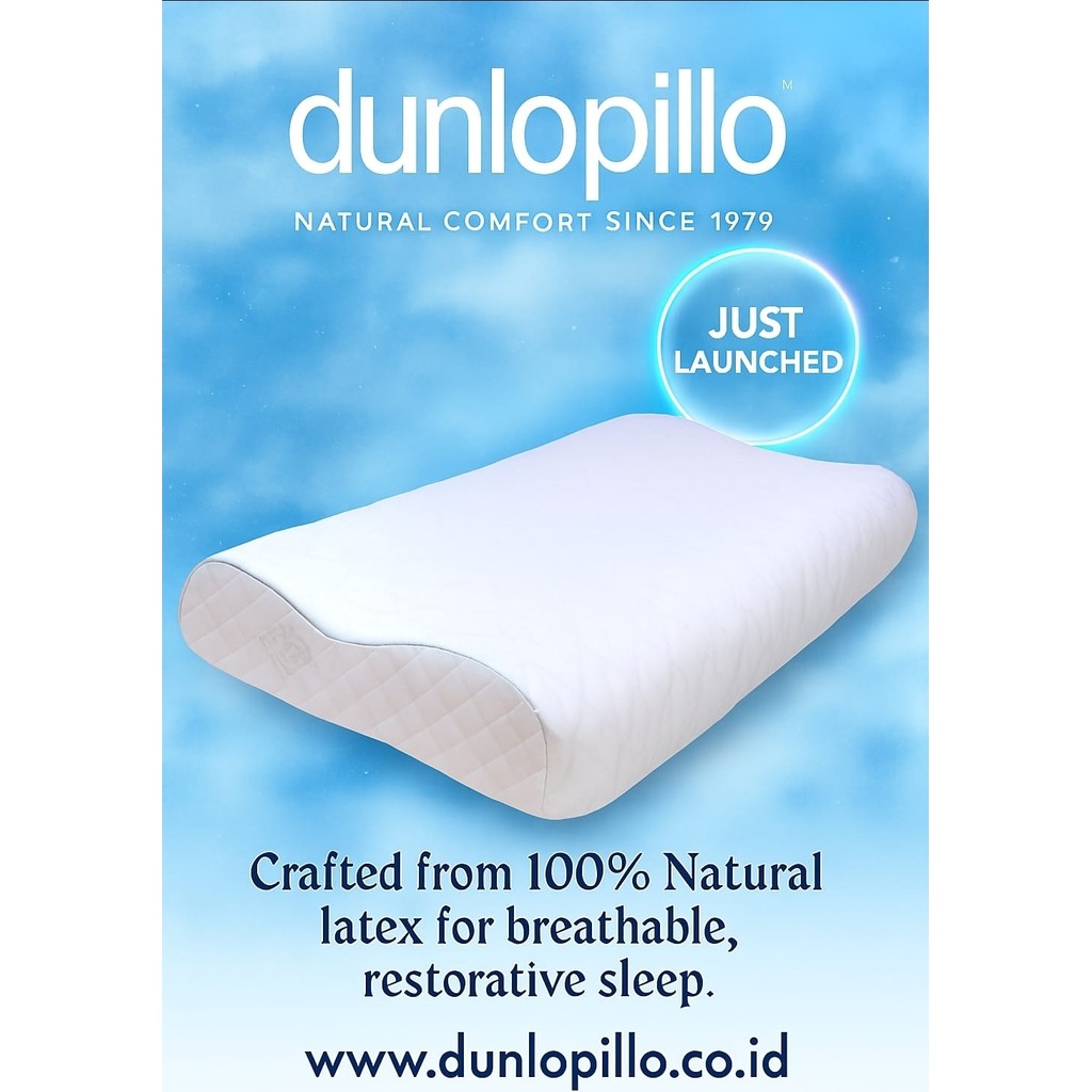 Dunlopillo Ergo Cooling Edition - Bantal Latex Premium dengan Cooling Cover & Exclusive Box