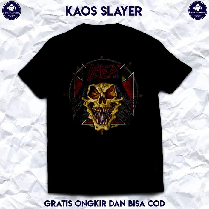 (COD) Kaos Baju Pria dan Wanita. Kaos Musik Band Metal Slayer Original. - S