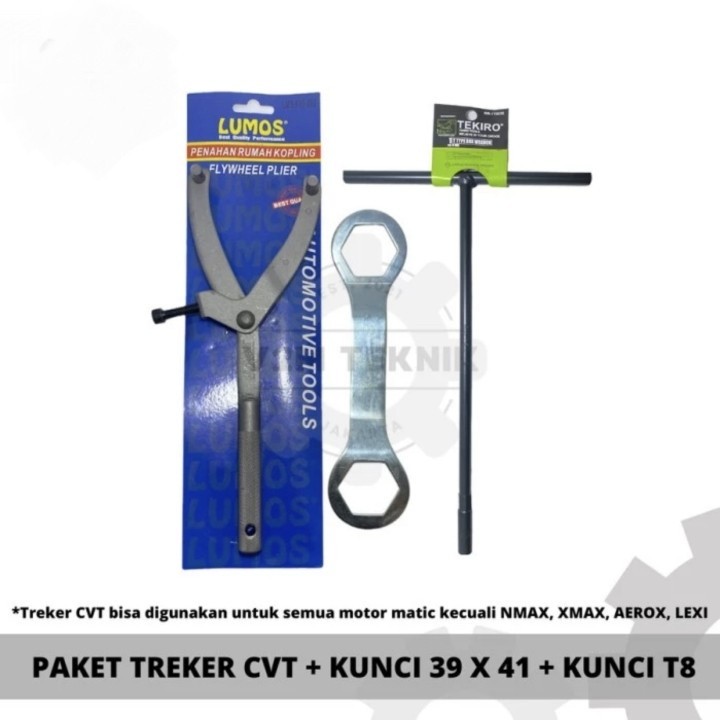 Kunci Dan Tahanan Kopling 39 x 41 + Kunci T 8mm PAKET Treker CVT