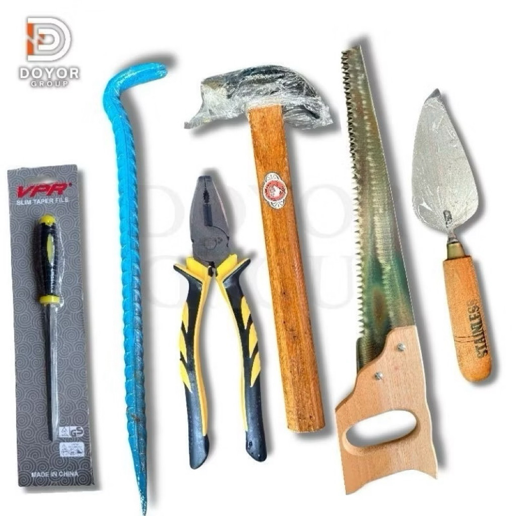 Paket Tukang -Gergaji kayu baja asli siap pakai-palu kambing -linggis mini-meteran viper Terbaik