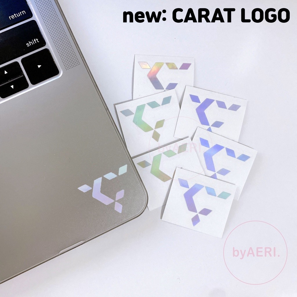 Stiker Hologram SEVENTEEN | Logo & Nama Member | Kpop Cutting Sticker | Finger Print
