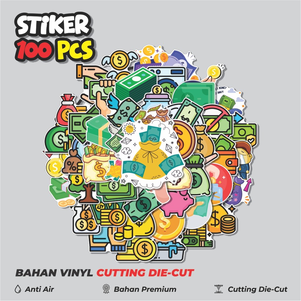 Terbaru 50 pcs Stiker Uang Dekorasi Lucu Kreatif untuk Notebook, Skateboard, HP