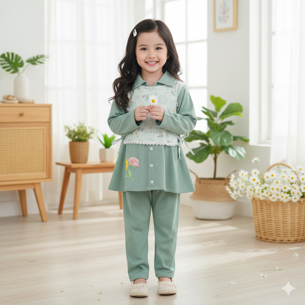 New Set Ranty Setcel Baju Anak Perempuan Setelan Anak cewek Umur 2-8 tahun