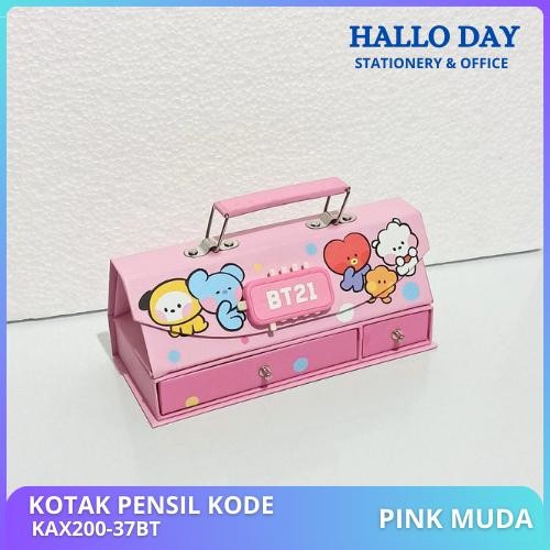 HD Kotak Pensil Karton+Kode Kunci/Tempat Pensil/ Pensil Case Code Pin - BT21 PM