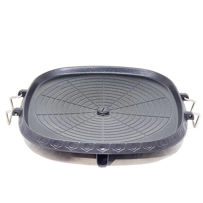 Bulgogi Pan Kotak Alat Pemanggang Kompor Grill Pan Panggang Daging - Kotak