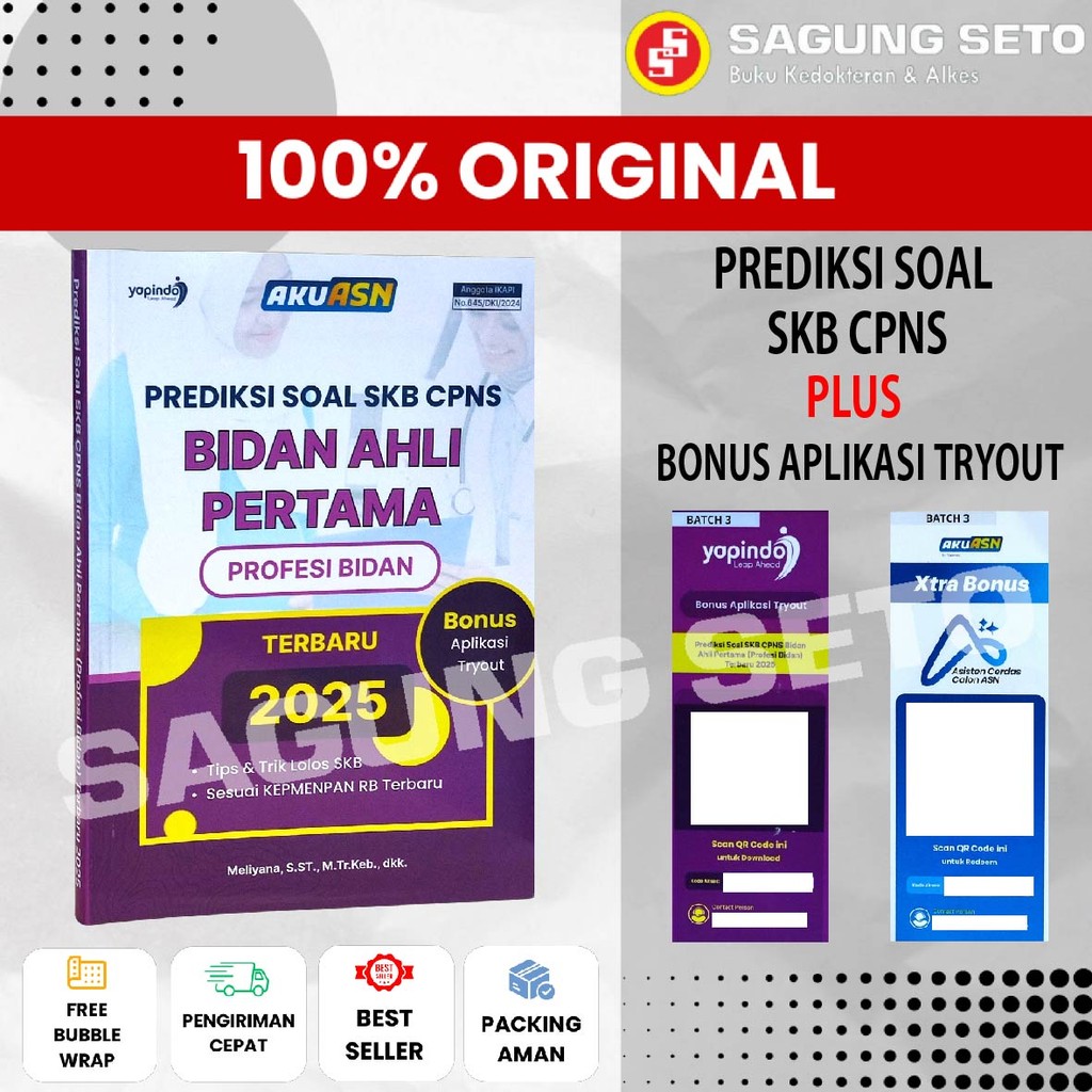 BUKU PREDIKSI SOAL SKB CPNS BIDAN AHLI PERTAMA PROFESI BIDAN 2025 - MELIYANA