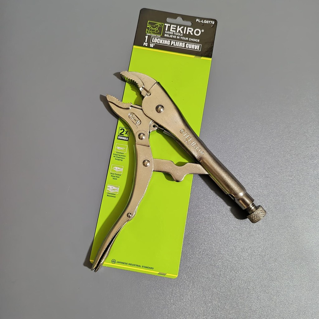Tekiro Tang Buaya Bengkok 10" ZX2902 Tekiro Tang Buaya Bengkok 10 Inch Locking Fliers Tang Jepit Ori