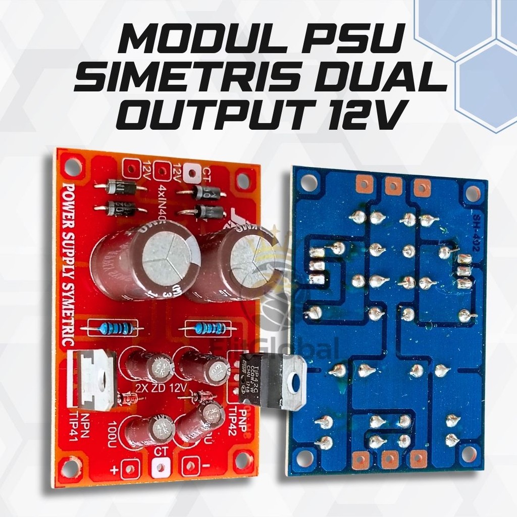 Modul PSU Simetris 12 Volt | Catu Daya Dual Output untuk Audio & DIY