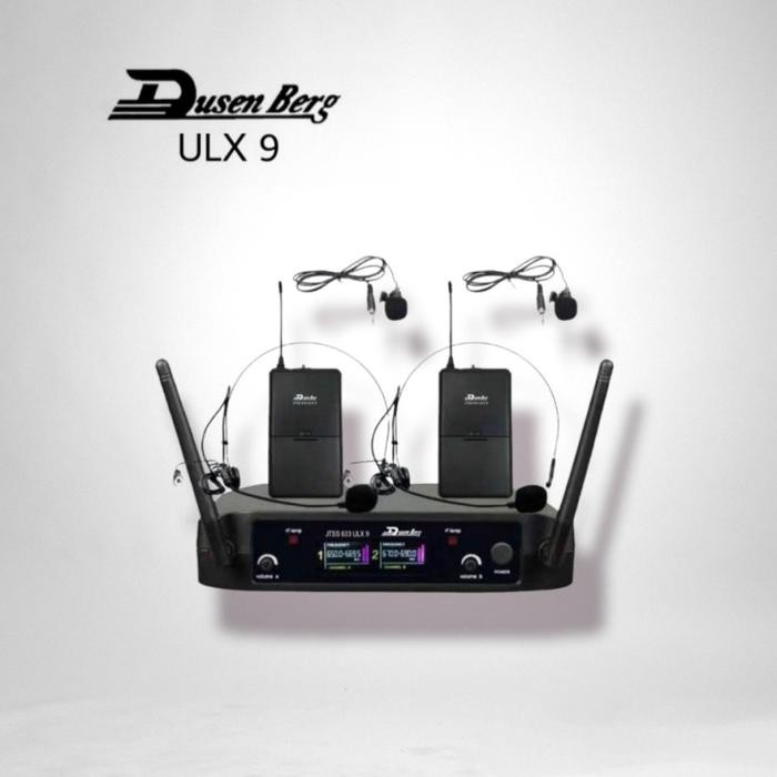 Microphone Mic Wireless 2 Clip on + Bando DUSENBERG ULX 9 Original SNI