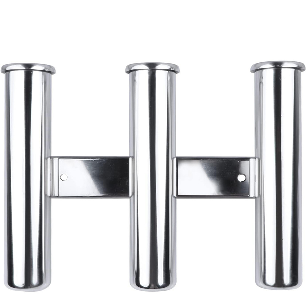3 tube Fishing Rod Holder for Boat, Vertical Wall Mounted Fishing Rod Rack, Stainless Steel Rod Hold