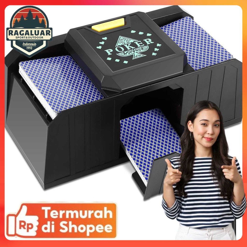 SIL Mesin Kocok Kartu Otomatis 2 Deck Shuffle Machine Bridge UNO Games - S-44