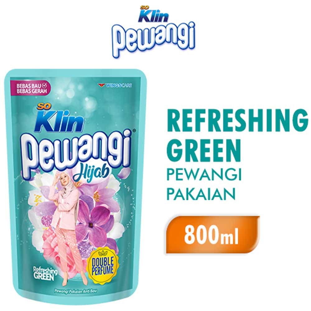 SO KLIN PEWANGI PAKAIAN HIJAB REFILL GREEN 800/780mL