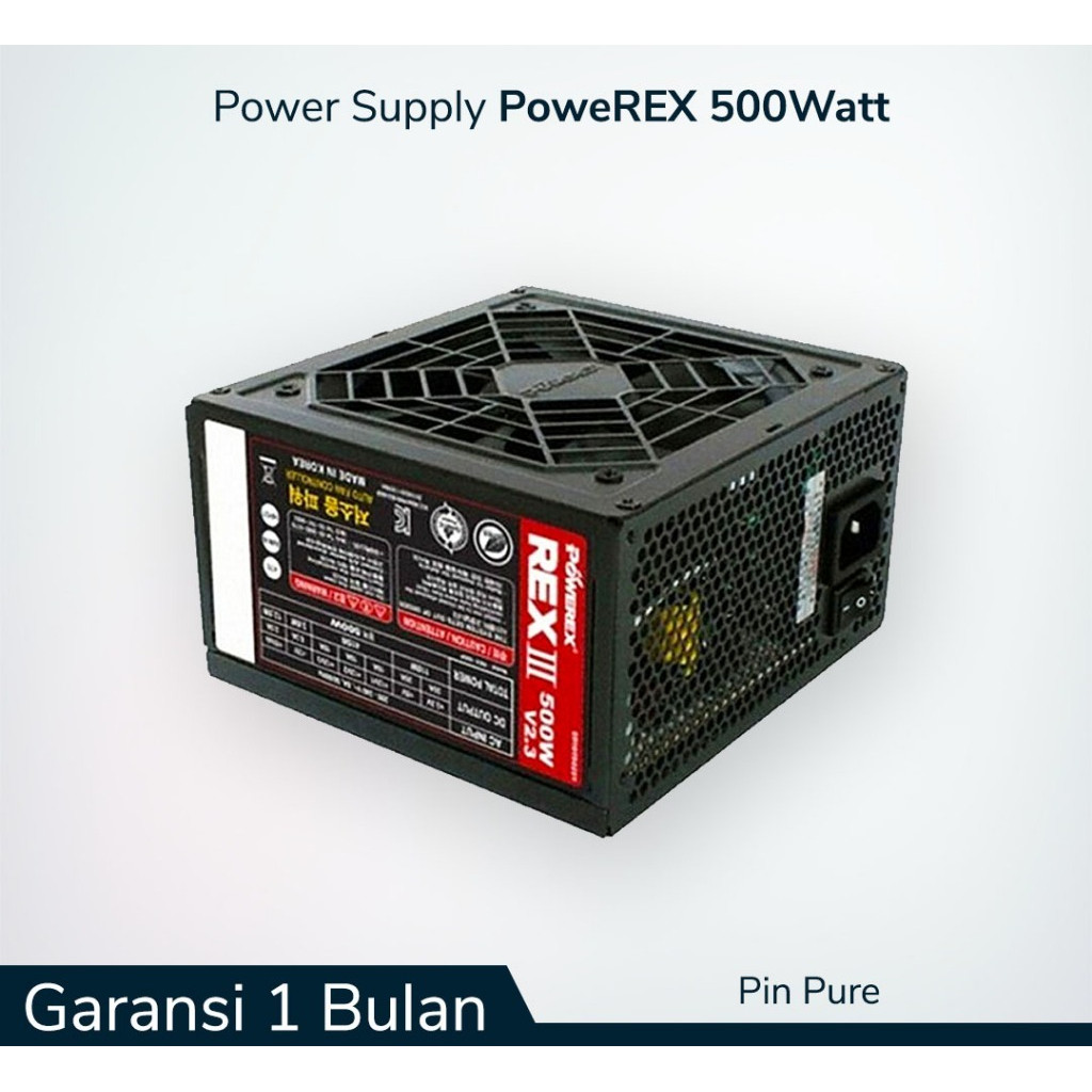 Jual PSU 500Watt / PowerSupply 500Watt Merk PoweREX Pin Pure