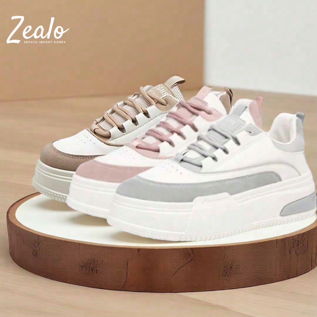 Zealo.Shoes 339 Sepatu Import Korea Sneakers Wanita Kasual Shoes Fashion Sport Shoes Olahraga Karet 