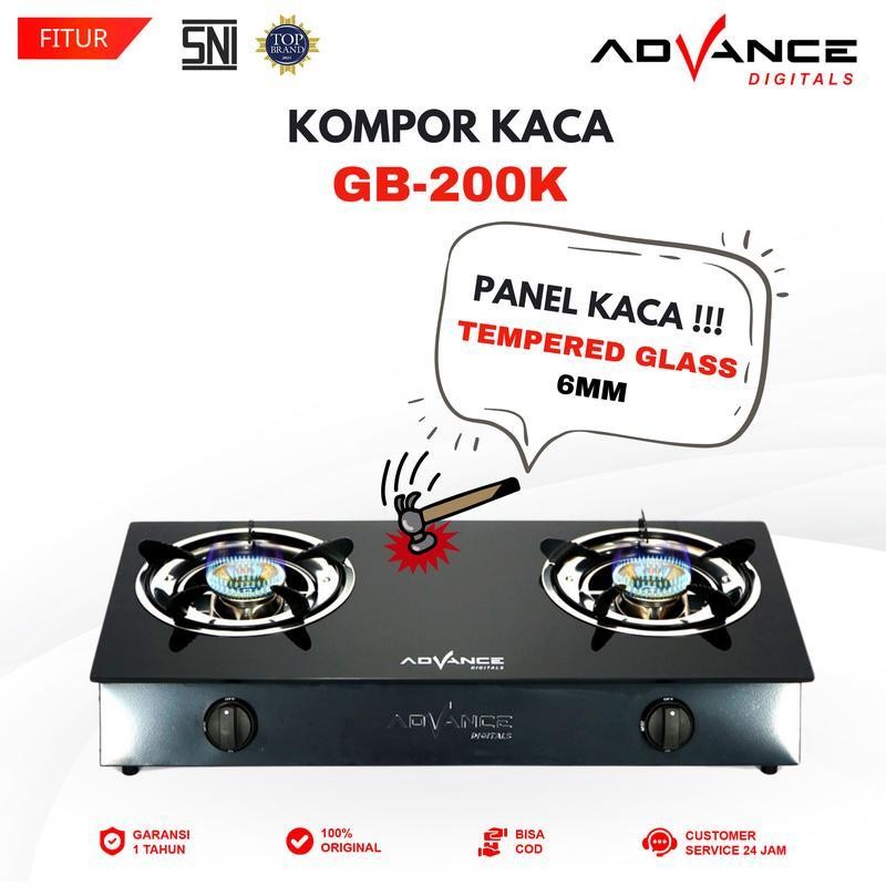 Advance Kompor Gas Kaca 2 Tungku  200K