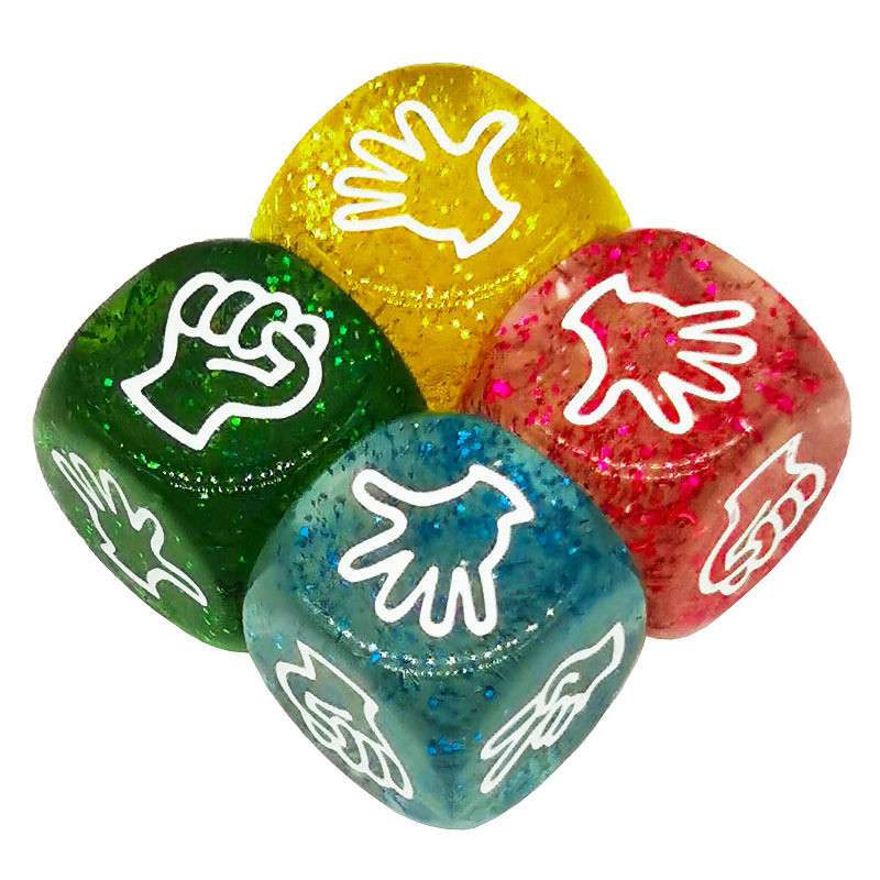 Dadu Suit Jepang - Crystal rock paper scissors dice 20mm large game