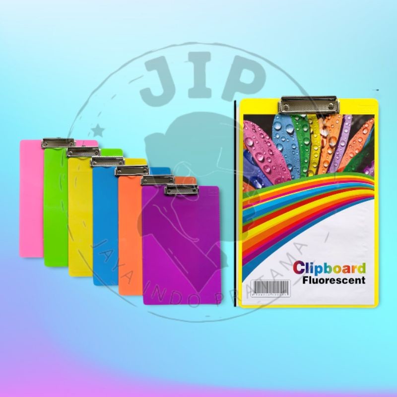 (Pcs) Clipboard Fluorescent Papan Ujian Ljk Plastik Warna Pastel Alas Ujian