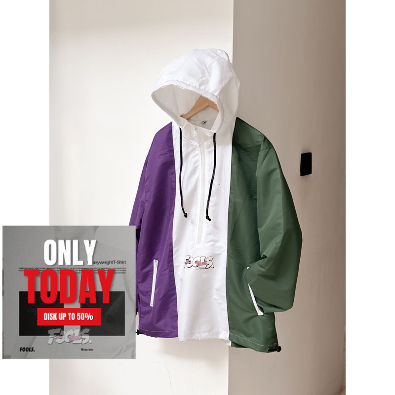 Fools parasut eart tone | jaket pria | jaket parasut