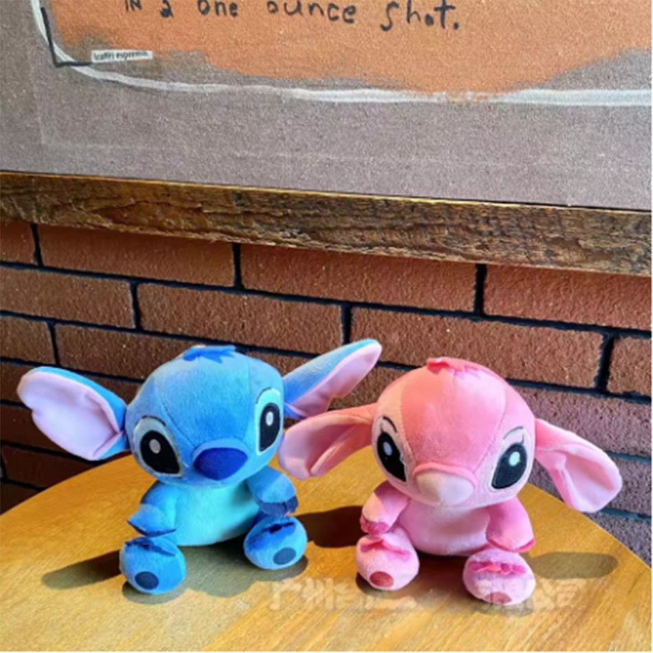 DISNEY Lilo & Stitch Plush Toys Pink Lilo Blue Stitch Stuffed Plush Dolls Pendant Toys Models Cute B