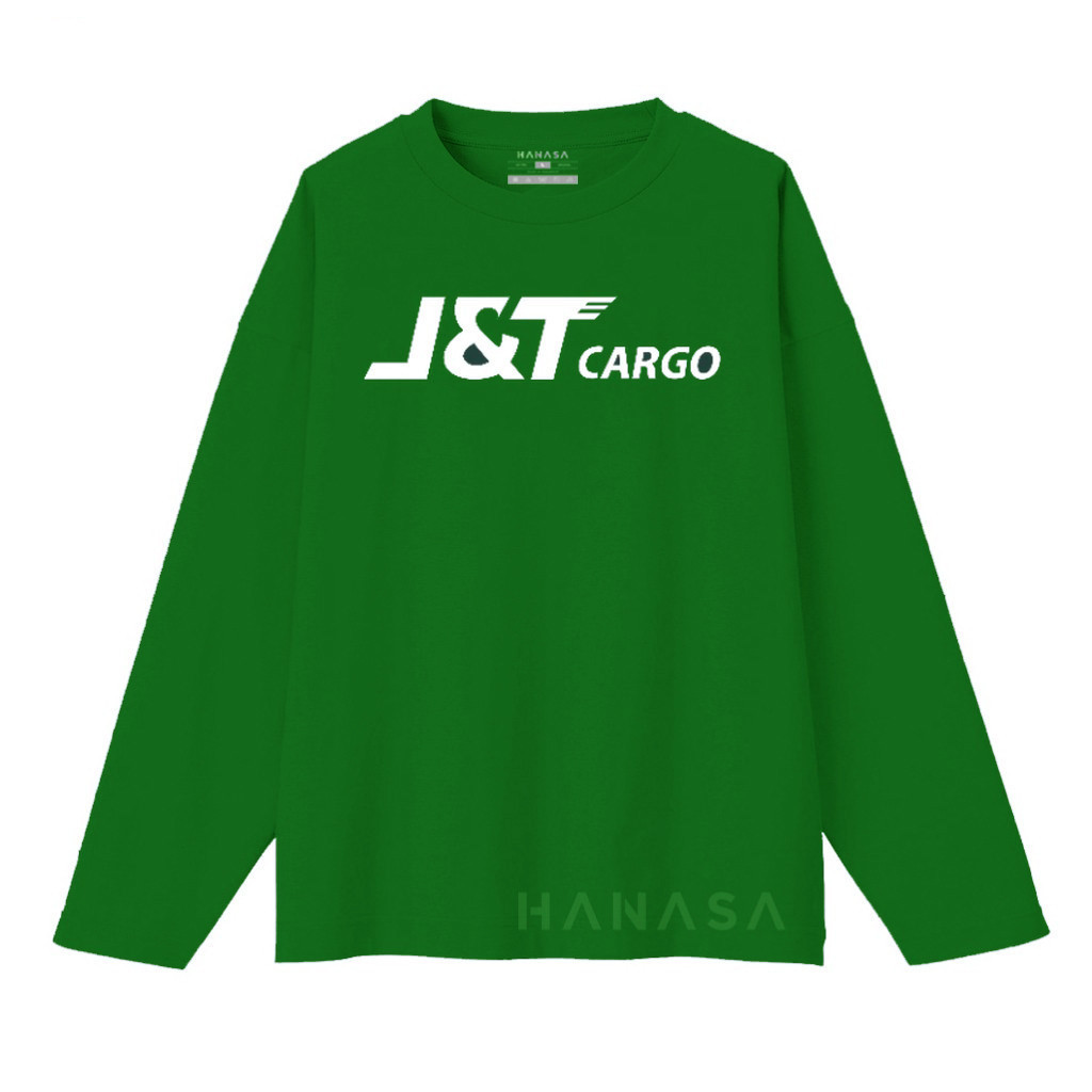 TERBARU.. Kaos T-Shirt Wanita Lengan Panjang | Kaos Pria J&T Cargo | Unisex 100% Cotton Combed JNT C