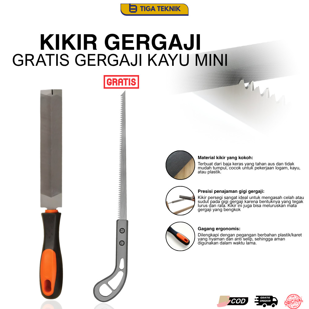 PAKET KOMBO HEMAT – Kikir Baja Kayu 6 Inch + Gratis Gergaji Kayu Mini Gergaji Tangan Manual Hand Saw