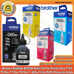 Brother Btd60bk Bt5000 Tinta Reffil Refill Ink For Printer Dcp T310 T510w T710w T810w T- 420w Pewarn