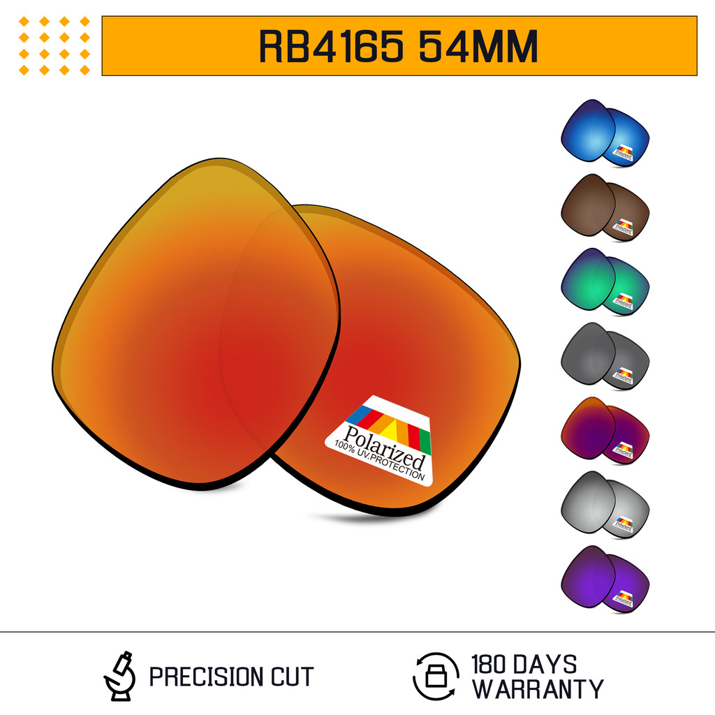 Bwake Polarized Replacement Lenses for-RayBan Justin RB4165 54mm RB4165-54 Sunglasses Frame - Multip