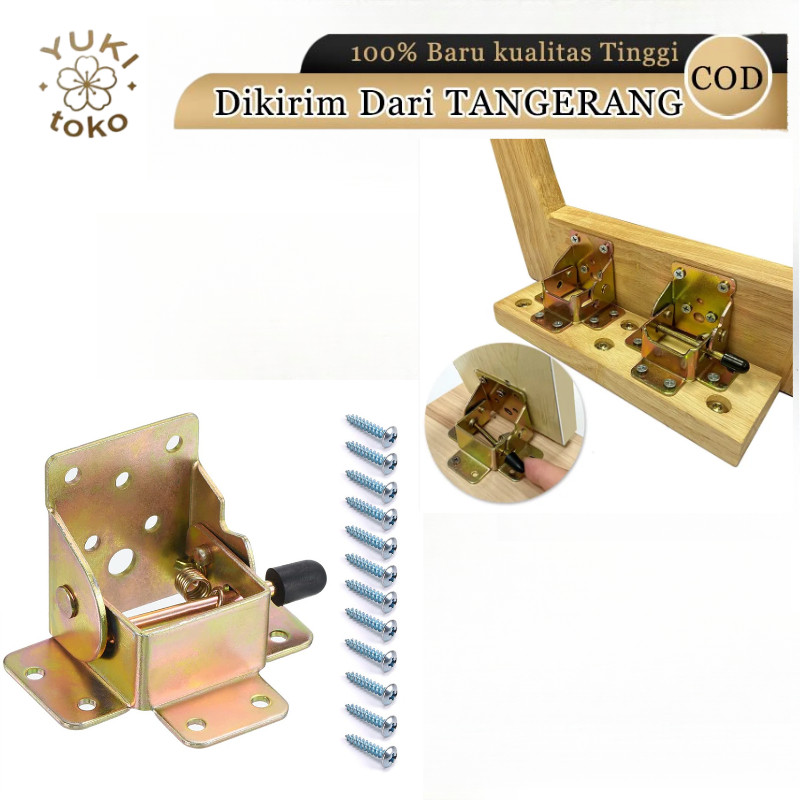 Engsel Kaki Meja Lipat Braket 90 Derajat Siku Dengan Kunci Serbaguna Untuk Furniture​​