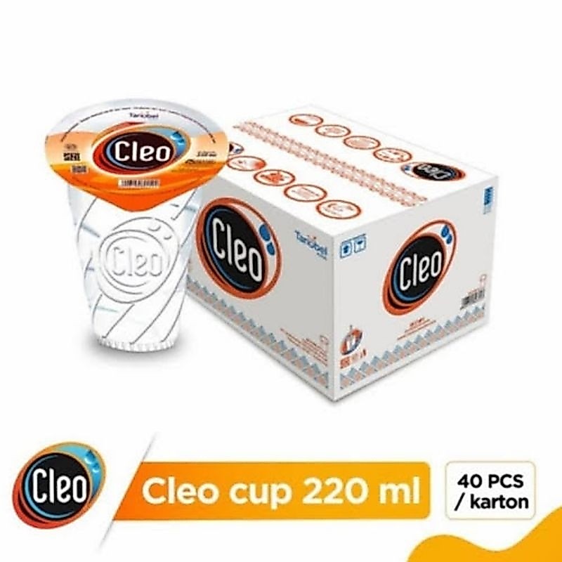 AIR MINUM CLEO GELAS  220 ML 1 DUS CLEO AIR MURNI CUP 220 ML (I DUS 40 PCS)