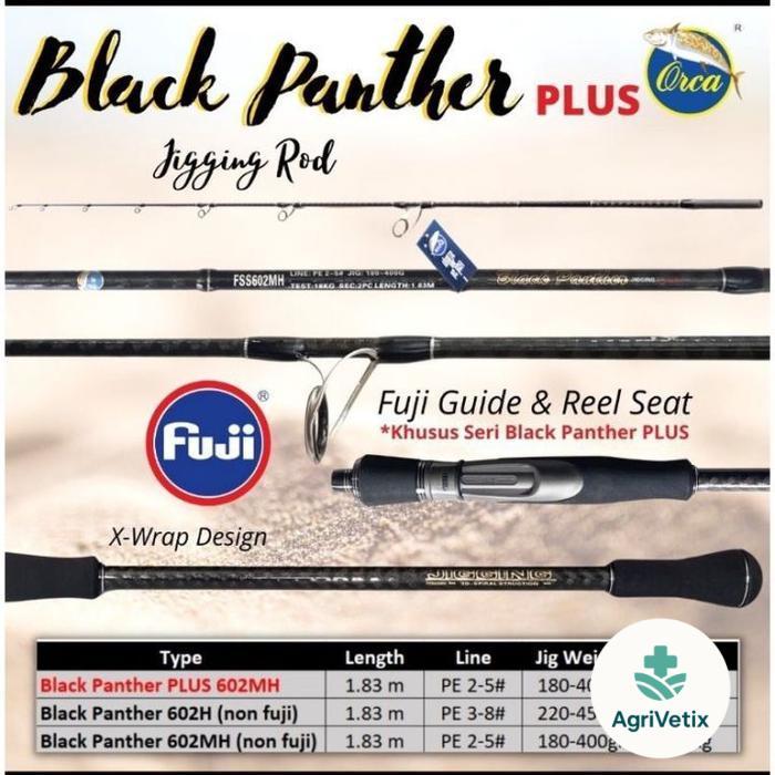 Joran Light Jigging PE 2-5 dan PE 3-8 Orca Black Panther Fuji - PE 3-8 Fuji