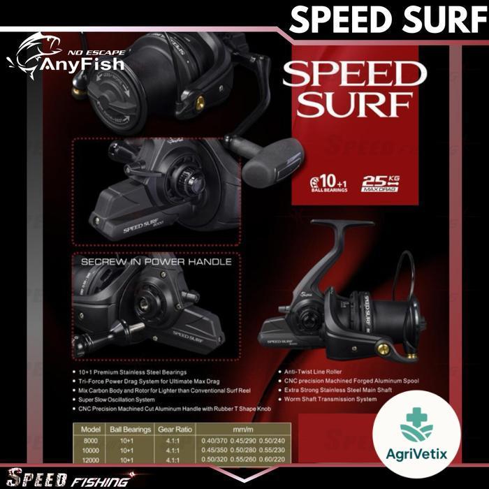 Reel Pancing Anyfish Speed Surf 8000 10000 12000 Spinning Long Spool - 8000