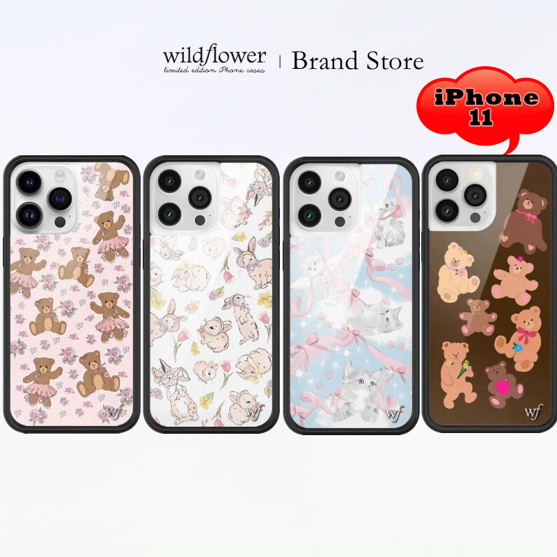 Wildflower Kitten Around Wf Case for IPhone 11 Shockproof Casing Back Cover Bear-y Ballet Bunnies an