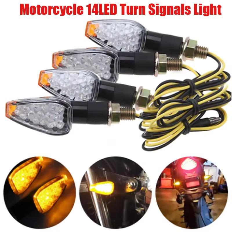 4 Buah Lampu Sein Motor Universal 14LED 12V Lampu Indikator Belakang Motor Lampu Kedip Amber Untuk H