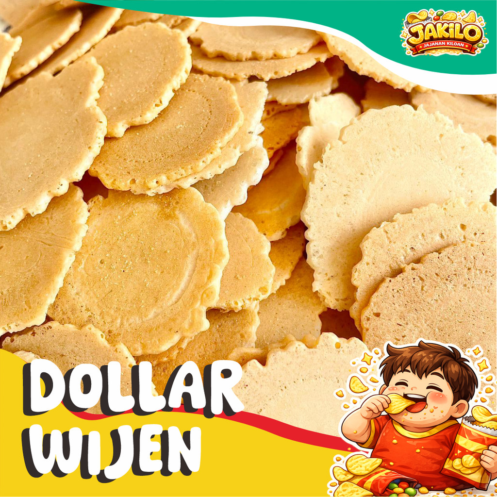 Dollar Wijen Kiloan 1kg 500gr Kue Opak Dolar Wijen Manis - JAKILO Jajanan Kiloan