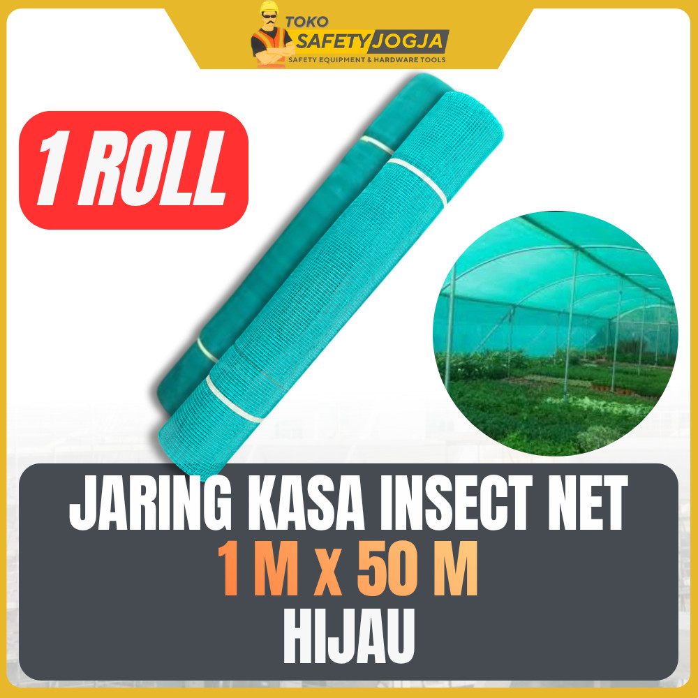 Jaring Insect Net Hijau 1 Roll Merk Marlin/Tameng – Waring Hijau Kuat untuk Kebun & Pertanian