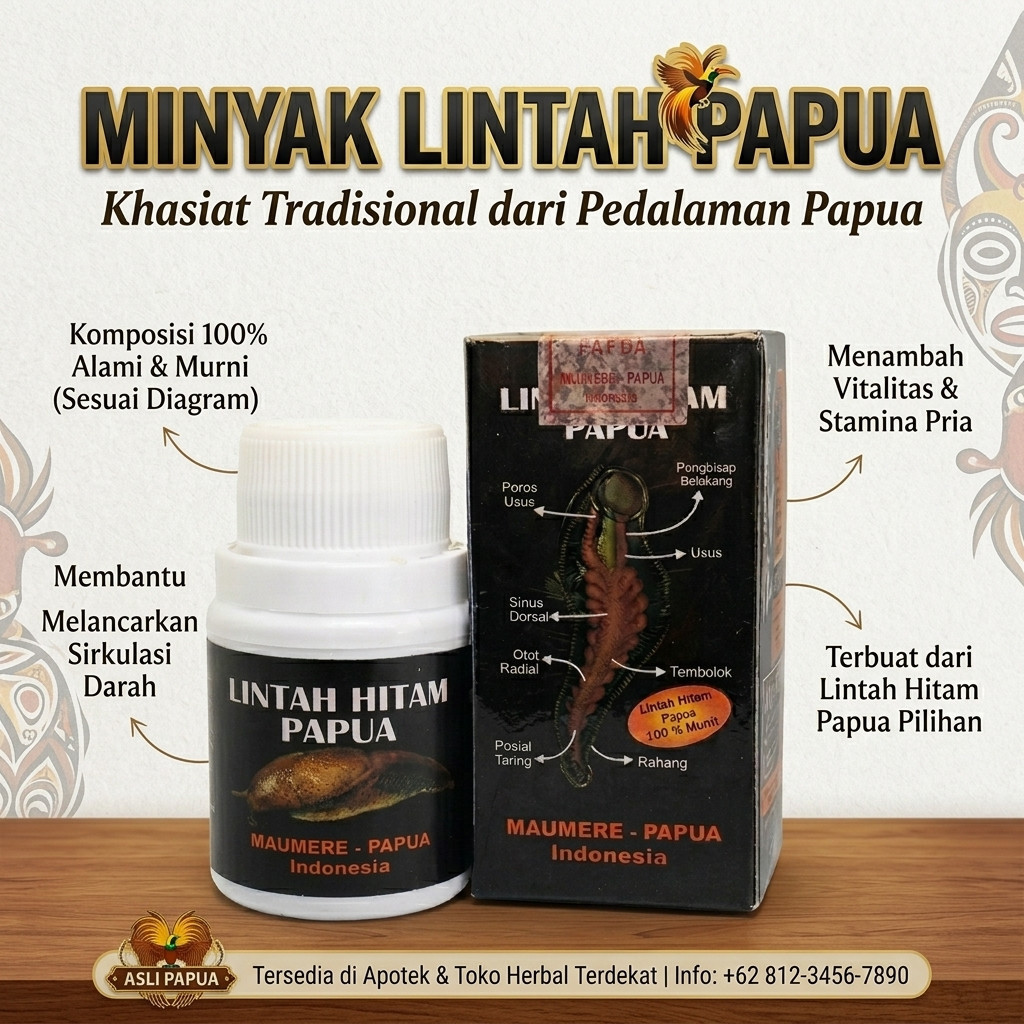 Minyak Lintah Hitam Papua Original Minyak Oles Herbal Pria Dewasa Perawatan Vitalitas Kejantanan Pri