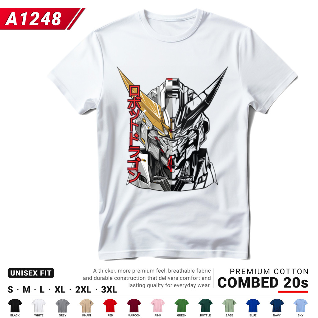 Kaos Anime Gundam - Mecha Raikou (A1248) | Baju Tebal Cotton Combed 20s DTF Premium